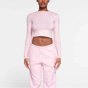 SKIMS Vintage Crop Long Sleeve in Cherry Blossom